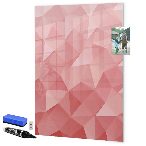Decoratief glazen wandbord beschrijfbaar en magnetisch Een kleurrijk prikbord voor notities en foto's