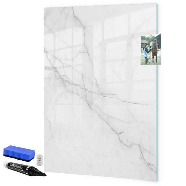 Memobord van glas met print inclusief neodymium magneten Stijlvol bord voor foto's en notities