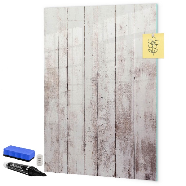 Decoratief glazen wandbord beschrijfbaar en magnetisch Een prikbord voor het presenteren van foto's en notities