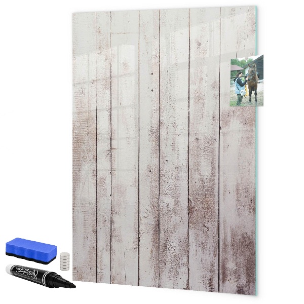 Decoratief glazen wandbord beschrijfbaar en magnetisch Een prikbord voor het presenteren van foto's en notities