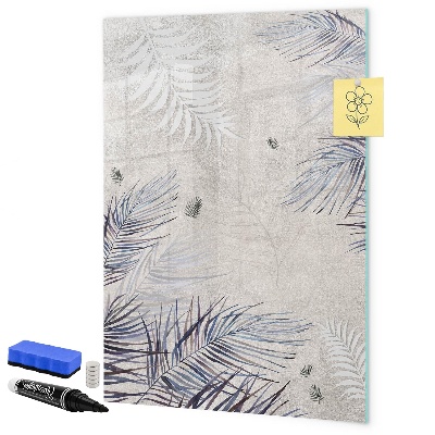 Memobord van glas met print inclusief neodymium magneten Stijlvol fotobord met planten