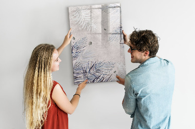 Memobord van glas met print inclusief neodymium magneten Stijlvol fotobord met planten