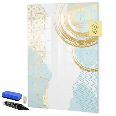 Decoratief glazen wandbord beschrijfbaar en magnetisch Een creatieve ruimte voor herinneringen en notities