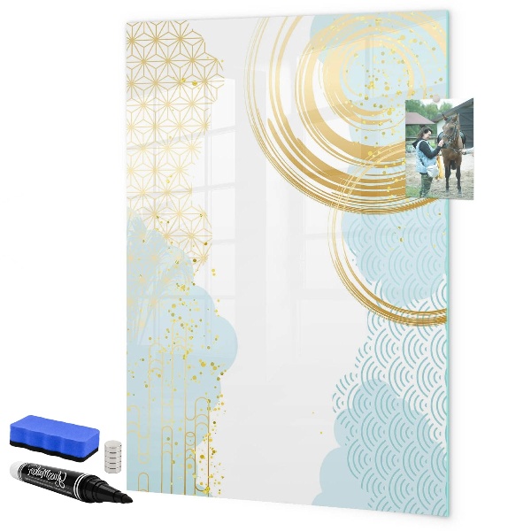 Decoratief glazen wandbord beschrijfbaar en magnetisch Een creatieve ruimte voor herinneringen en notities