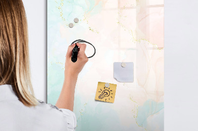 Memobord van glas met print inclusief neodymium magneten Een kleurrijk prikbord voor foto's en notities