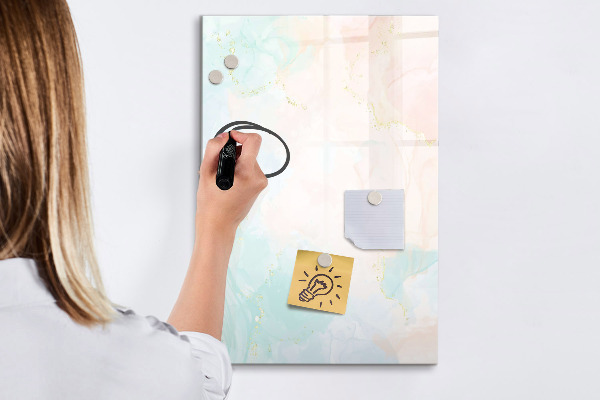 Memobord van glas met print inclusief neodymium magneten Een kleurrijk prikbord voor foto's en notities