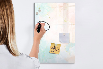 Memobord van glas met print inclusief neodymium magneten Een kleurrijk prikbord voor foto's en notities