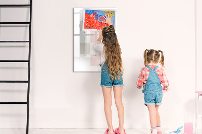 Memobord van glas met print inclusief neodymium magneten Jaarplanner met ruimte voor foto's