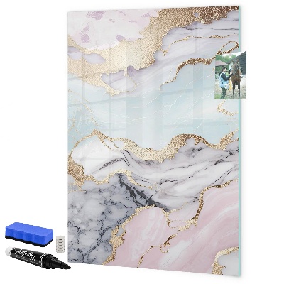 Memobord van glas met print inclusief neodymium magneten Een stijlvol bord voor notities en foto's