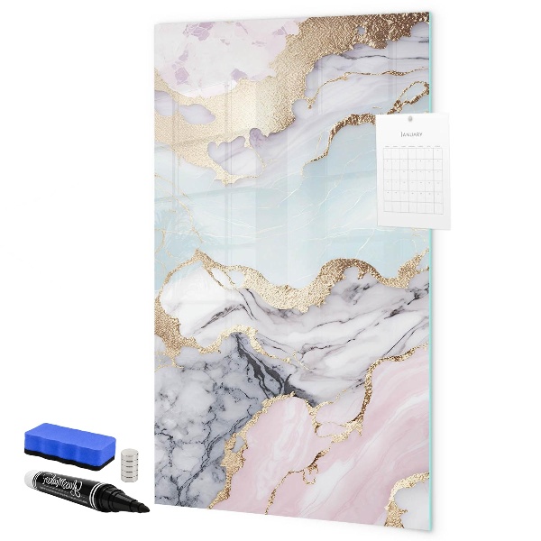Memobord van glas met print inclusief neodymium magneten Een stijlvol bord voor notities en foto's