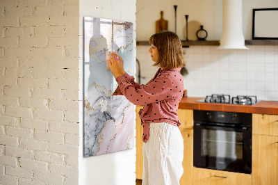 Memobord van glas met print inclusief neodymium magneten Een stijlvol bord voor notities en foto's