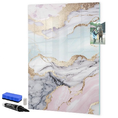 Memobord van glas met print inclusief neodymium magneten Een stijlvol bord voor notities en foto's