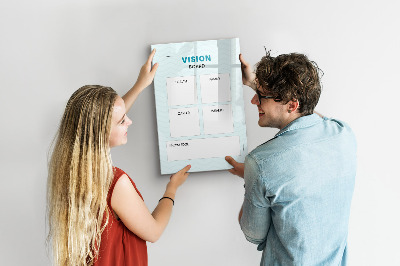 Memobord van glas met print inclusief neodymium magneten Visionboard voor levensdoelen