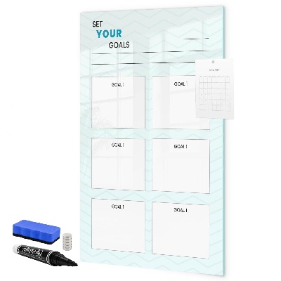 Decoratief glazen wandbord beschrijfbaar en magnetisch Het plannen en bereiken van persoonlijke doelen