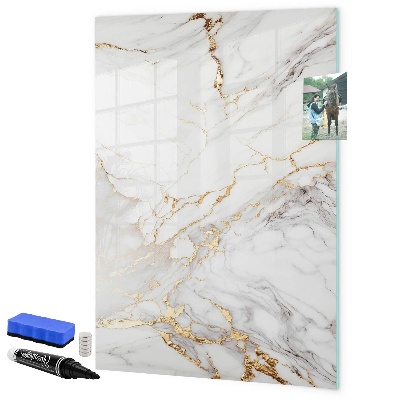 Memobord van glas met print inclusief neodymium magneten Stijlvol marmeren fotobord