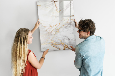 Memobord van glas met print inclusief neodymium magneten Stijlvol marmeren fotobord