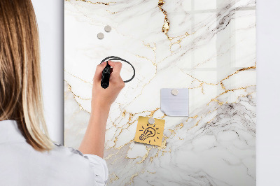 Memobord van glas met print inclusief neodymium magneten Stijlvol marmeren fotobord