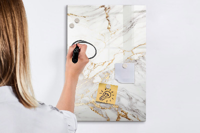 Memobord van glas met print inclusief neodymium magneten Stijlvol marmeren fotobord