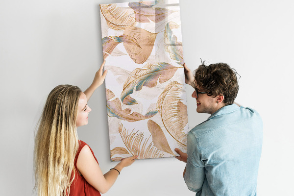 Decoratief glazen wandbord beschrijfbaar en magnetisch Een kleurrijk prikbord voor foto's en notities