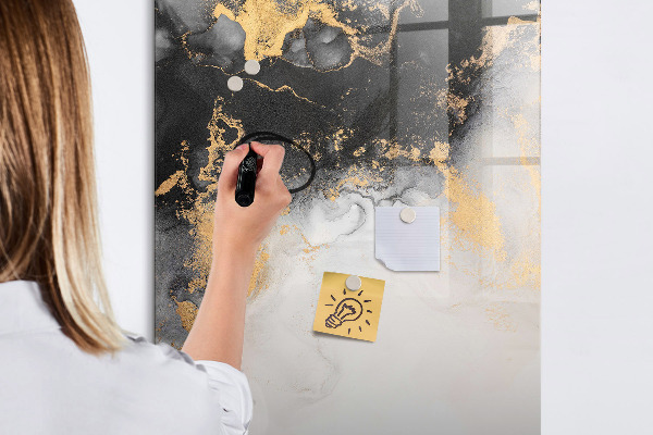 Memobord van glas met print inclusief neodymium magneten Modern prikbord voor notities en foto's