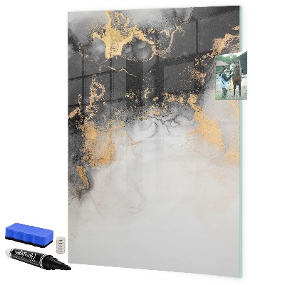 Memobord van glas met print inclusief neodymium magneten Modern prikbord voor notities en foto's