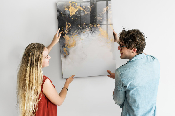 Memobord van glas met print inclusief neodymium magneten Modern prikbord voor notities en foto's