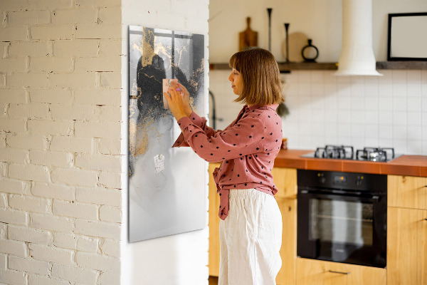 Memobord van glas met print inclusief neodymium magneten Modern prikbord voor notities en foto's