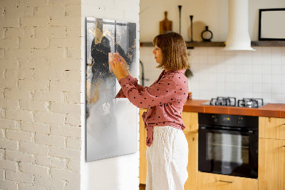 Memobord van glas met print inclusief neodymium magneten Modern prikbord voor notities en foto's