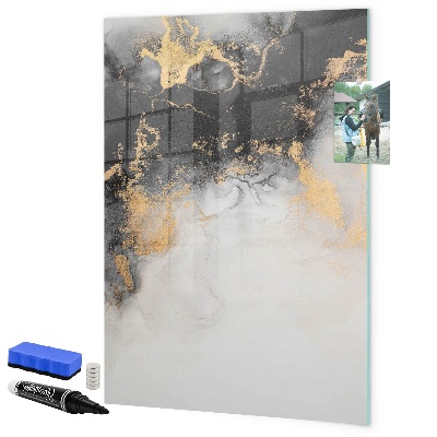 Memobord van glas met print inclusief neodymium magneten Modern prikbord voor notities en foto's