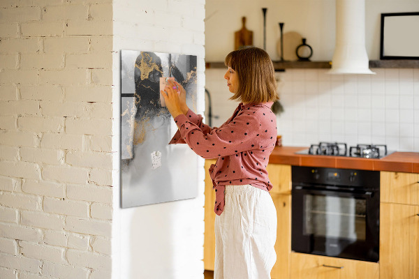 Memobord van glas met print inclusief neodymium magneten Modern prikbord voor notities en foto's