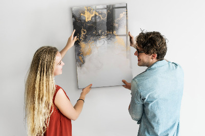 Memobord van glas met print inclusief neodymium magneten Modern prikbord voor notities en foto's