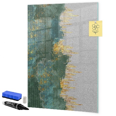 Memobord van glas met print inclusief neodymium magneten Modern prikbord voor foto's en notities