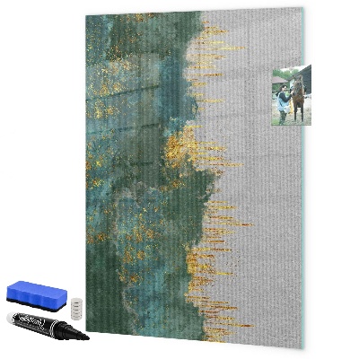 Memobord van glas met print inclusief neodymium magneten Modern prikbord voor foto's en notities