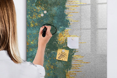 Memobord van glas met print inclusief neodymium magneten Modern prikbord voor foto's en notities