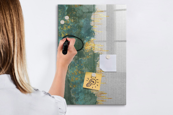 Memobord van glas met print inclusief neodymium magneten Modern prikbord voor foto's en notities