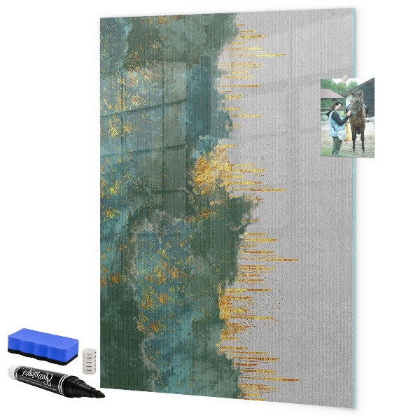 Memobord van glas met print inclusief neodymium magneten Modern prikbord voor foto's en notities