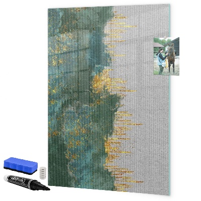 Memobord van glas met print inclusief neodymium magneten Modern prikbord voor foto's en notities