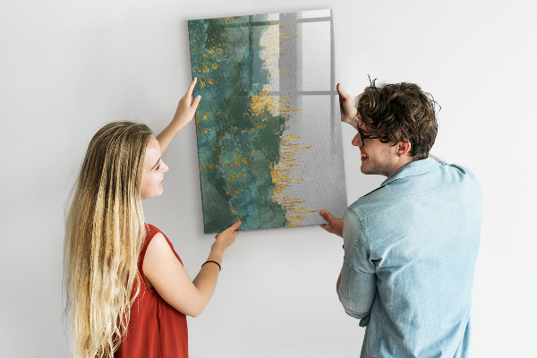 Memobord van glas met print inclusief neodymium magneten Modern prikbord voor foto's en notities