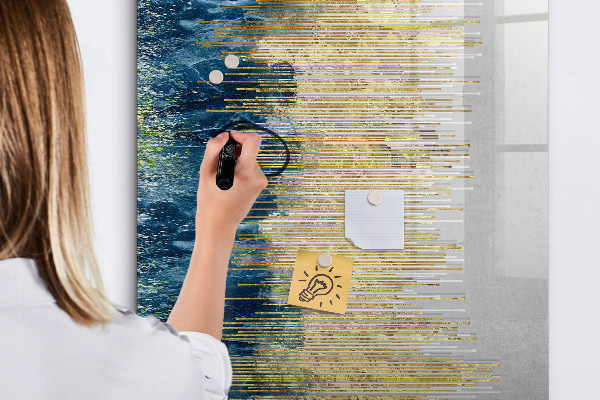 Decoratief glazen wandbord beschrijfbaar en magnetisch Modern prikbord voor foto's en notities