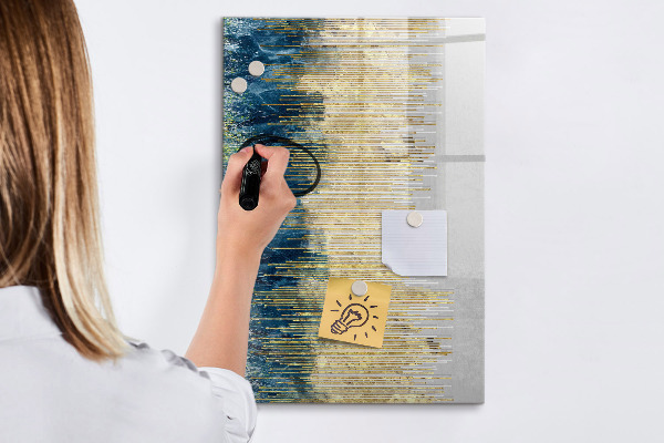 Decoratief glazen wandbord beschrijfbaar en magnetisch Modern prikbord voor foto's en notities
