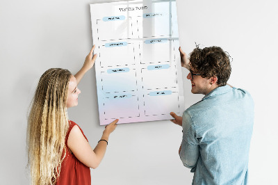 Decoratief glazen wandbord beschrijfbaar en magnetisch Visionboard voor persoonlijke doelen