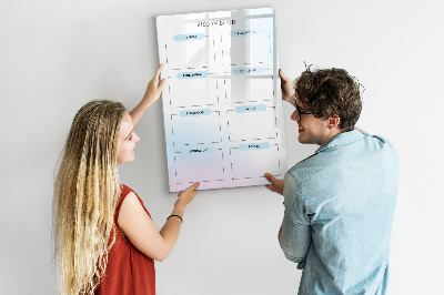 Decoratief glazen wandbord beschrijfbaar en magnetisch Visionboard voor persoonlijke doelen