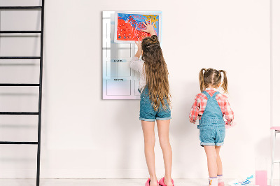Decoratief glazen wandbord beschrijfbaar en magnetisch Visionboard voor persoonlijke doelen