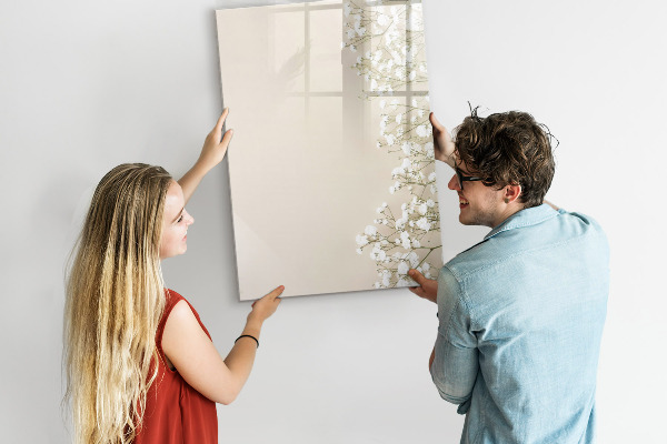 Decoratief glazen wandbord beschrijfbaar en magnetisch Creatief prikbord voor herinneringen en notities