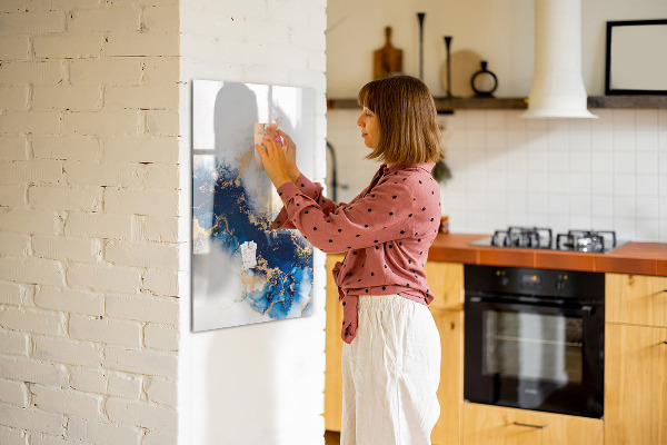 Memobord van glas met print inclusief neodymium magneten Een stijlvol bord voor notities en foto's