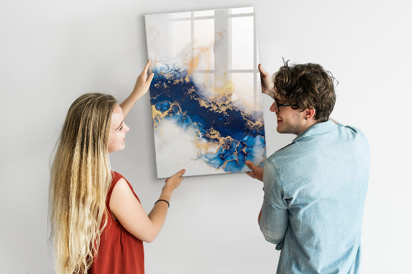 Memobord van glas met print inclusief neodymium magneten Een stijlvol bord voor notities en foto's