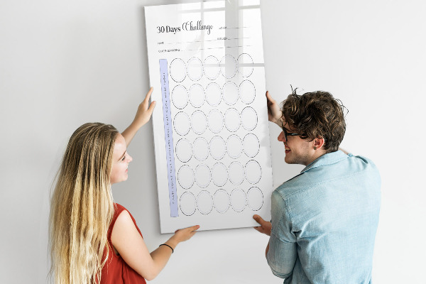 Memobord van glas met print inclusief neodymium magneten 30-daagse fotografie-uitdaging