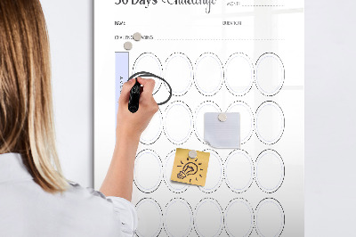 Memobord van glas met print inclusief neodymium magneten 30-daagse fotografie-uitdaging