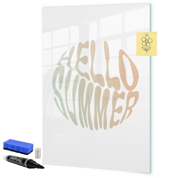Memobord van glas met print inclusief neodymium magneten Een zomer vol herinneringen en plezier.