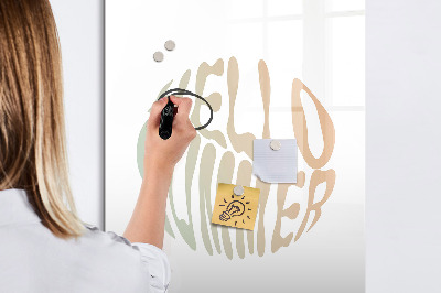 Memobord van glas met print inclusief neodymium magneten Een zomer vol herinneringen en plezier.